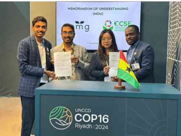 OMG collaborates with Ghana at UNCCD COP 16 to launch a new education and sustainability program.