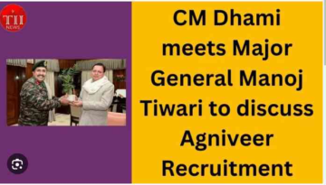 CM Dhami Meets Major General Manoj Tiwari to Discuss Agniveer Recruitment