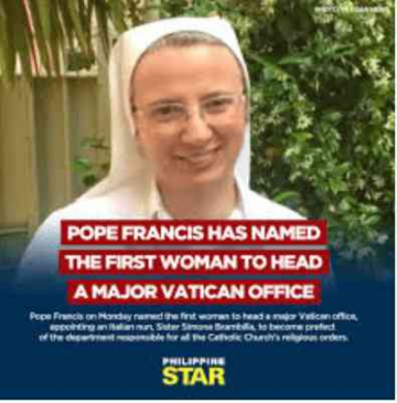 Pope Appoints Nun to Head Vatican Department, a First for a Woman