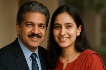 Anand Mahindra recalls meeting his future wife at seventeen during a student film shoot, a defining personal moment for the four-billion-dollar industrialist and their partnership.