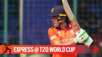 Bas de Leede shines in all-round performance as Netherlands defeats Namibia by seven wickets.