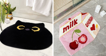 Transform your bathroom aesthetics with 24 unique mats that enhance post-shower experiences wonderfully.