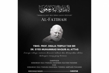 Pahang Sultan and Tengku Ampuan express heartfelt condolences for Syed Muhammad Naquib Al-Attas.