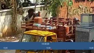 Daylight LPG Cylinder Theft In Narsingi Caught On CCTV Amid Fuel Shortage Rumours
