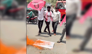 BRS student wing stages protest at BJP office over MP Surya's remarks