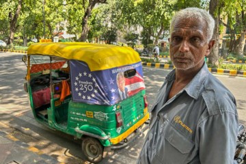 Trump's portrait hits New Delhi traffic as US Embassy rolls out Happy Birthday America! rickshaws