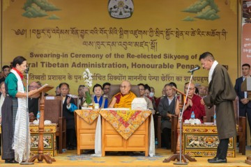 Penpa Tsering sworn in for a second term to lead Tibet's government-in-exile