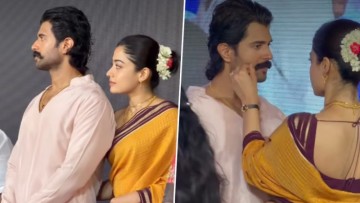 Rashmika Mandanna Adjusts Husband Vijay Deverakonda's Moustache, Wipes His Sweat in Adorable Viral Video