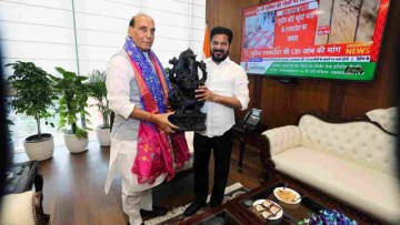 Revanth Reddy Meets Rajnath Singh; Discusses Telangana Development Priorities