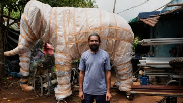 Robotic elephants draw crowds and controversy in some of India's Hindu temples
