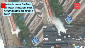 Real-life action sequence: Vande Bharat train slices and splashes through flooded railway tracks; netizens call it the spirit of Mumbai