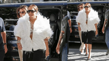 Jennifer Lopez Flaunts Black Bra Under Feather-Covered Michael Kors Blazer At Paris Haute Couture Week