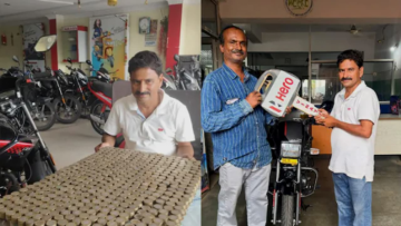 Telangana Man Buys Rs 1.10 Lakh Bike Using Only Rs 10 Coins, Viral Video Amazes Internet