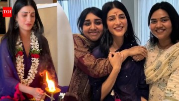 Shruti Haasan performs grihapravesh puja at new Chennai home; Father Kamal Haasan misses the ceremony