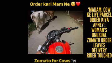 Madam, cow ke liye parcel order kiya apne?: Woman's Zomato order for three stray cows leaves delivery rider smiling