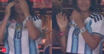 Lionel Messi's wife Antonela Roccuzzo goes viral after emotional celebration in World Cup semi-final against England