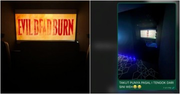 I was alone - Malaysian Man Too Afraid to Sit Through Evil Dead Burn, So He Watches from the Cinema Door