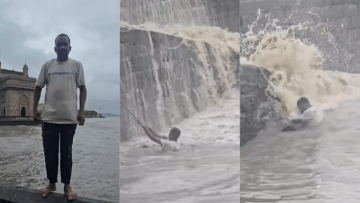 Man Jumps Into Swelling Sea At Mumbai's Gateway of India; Internet Slams His Stunt, Then Learns He's Saved 300+ Lives
