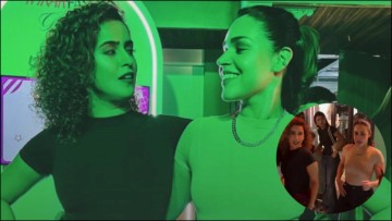 Sanya Malhotra and Mamla Legal Hai star Naila Grewal let out their inner child grooving to Dhoom Machale and Chikni Chameli at girls night