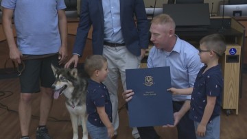 Husky honored for chasing bear away from 6-year-old boy in Torrington