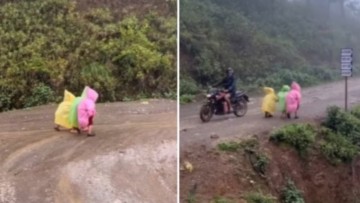 Nepal: Tiny Schoolkids In Colourful Raincoats Walk Uphill Hand-in-Hand, Adorable Video Wins Hearts