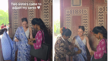 "Saree Love Knows No Borders": Indian Women Help Foreigner Drape Saree, Video Goes Viral