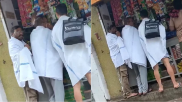 3 Men Wearing Railway Bedsheets In Market Go Viral; Internet Asks, 'Ticket Par Bedsheet Free?'