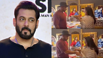 Salman Khan's Sister Arpita Khan Ties Him A Rakhi, Does Aarti In Front Of Jesus Christ's Painting