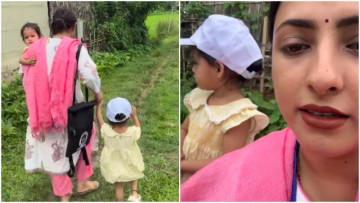 Assam teacher's video with twin daughters during Census duty goes viral
