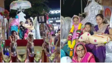 After 200 years, Maharashtra family welcomes first daughter with chariot procession