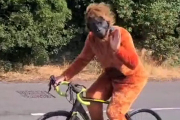 Fundraiser to cycle 425-mile trip to Paris dressed as orangutan