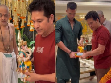 Sachin Tendulkar Shares Glimpses of Ganpati Visarjan Celebrations