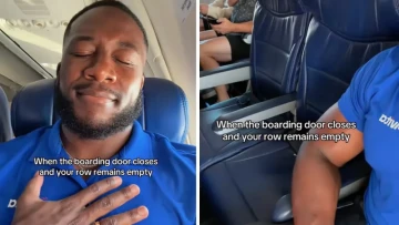TikTok User’s “Empty Row” Flight Video Goes Viral as Travelers Call Him “God’s Favorite”