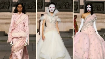 "Chudail Couture": Paris Fashion Week show goes viral for white faces, sindoor and dramatic sari gowns