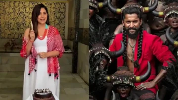 Sonali Kulkarni Cuts Cake With Paps As The Paradise Crosses Rs 100 Crore