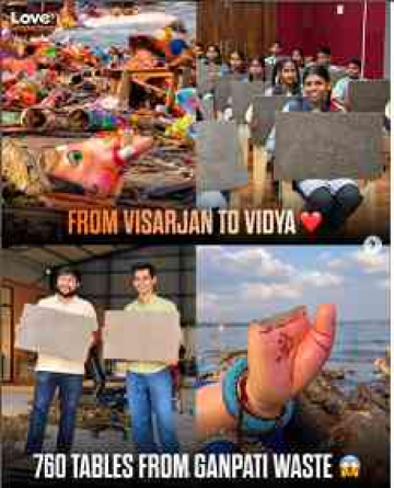 From Visarjan to Vidya: Ganpati Idols Get a New Life as 760 Study Tables