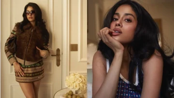 Janhvi Kapoor represents India at Miu Miu's Paris Fashion Week show in a chic brown ensemble