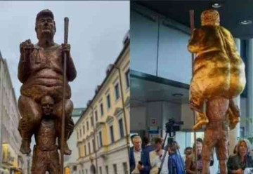 A Naked, Golden Trump Is Now at the European Parliament, and It’s Called ‘Orange Plague’