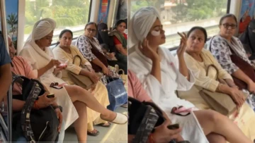Delhi Metro Passenger In Bathrobe, Towel On Head Goes Viral; Internet Says 'Crazier Stuff Keeps Happening'