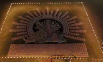 Marketing Teams, Take Notes:  Adani Cements Builds Maa Durga With 15,000 Cement Bags For Navratri