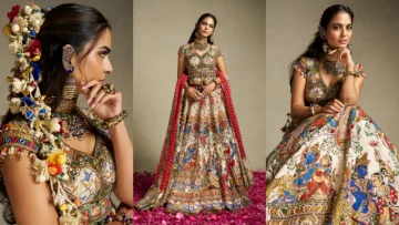 Isha Ambani’s Lehenga Is Giving Radha-Krishna Raas in Royal Style ✨ Torani Couture Meets Heirloom Jewellery From Nita Ambani’s Collection