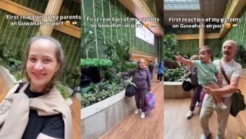 Guwahati Airport passed the vibe check! ✈️🤩 Russian influencer Marina Kharbani’s parents got amazed by Indian hospitality, winning wholesome Insta love!