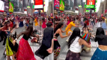 Times Square Turns Desi for Navratri, Viral Celebration Gets the Internet Talking, Some Say “Take This Back to India”