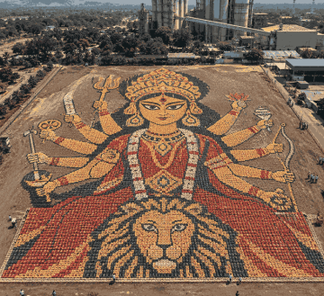 🙏 15,000 Cement Bags, One Giant Maa Durga Tribute! Adani Cement Turns Faith Into a 70-Foot Masterpiece