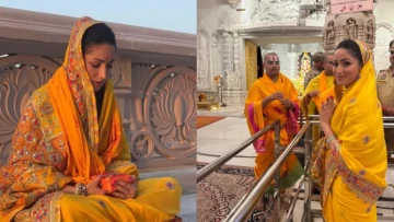 First-Day-First-Blessings! 🙏 Yami Gautam Visits Ayodhya’s Ram Mandir in a Yellow Saree Before Nayyi Navelli Hits Theatres, Seeking Divine Blessings Before the Big Screen Dhamaka!