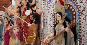 Bangladesh Is Ready to Paint the Town Red, White and Festive! 🌺 Durga Puja Fever Takes Over as Celebrations Kick Off Friday.