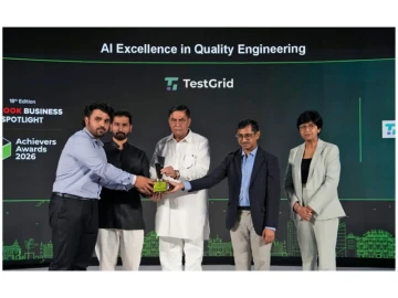 TestGrid Gets an AI Gold Star! 🏆 Wins “AI Excellence in Quality Engineering” at Outlook Business Spotlight Achievers Awards 2026.