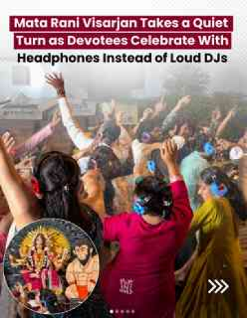 Full Bhakti, Zero DJ Shor 🎧 Devotees Give Mata Rani a Headphone-Powered Farewell 🙏