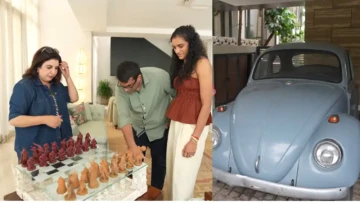 Private Pool, Vintage Beetle & ₹1.75 Lakh Mahabharata Chessboard! Farah Khan Tours PV Sindhu’s Luxe Bengaluru Home ✨