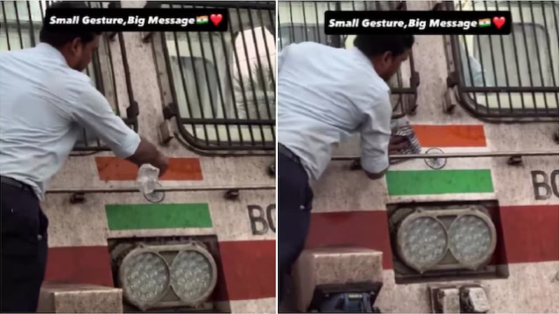 Dusty Train Engine, Spotless Tiranga: Railway Worker's Simple Gesture Wins Hearts Online
